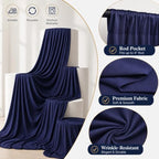 20x10 FT Navy Blue Backdrop Curtains for Weddings, Parties and Photo Booth in 20FT(W) x 10FT(H) in Navy Blue, alternate view