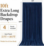 20x10 FT Navy Blue Backdrop Curtains for Weddings, Parties and Photo Booth in 20FT(W) x 10FT(H) in Navy Blue, alternate view