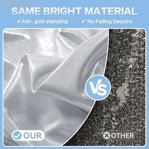 20X10 FT Silver Backdrop Curtain for Parties, Glitter Photo Backdrop Drapes, 4 Panels of 5x10 FT Wrinkle-Free, alternate view