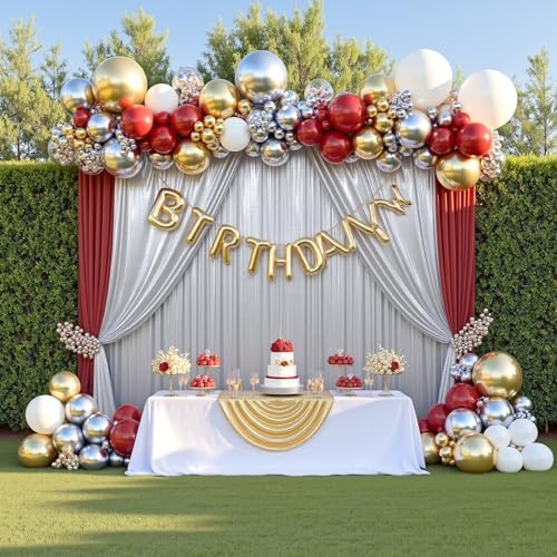20X10 FT Silver Backdrop Curtain for Parties, Glitter Photo Backdrop Drapes, 4 Panels of 5x10 FT Wrinkle-Free, alternate view