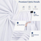 20x10 FT White Backdrop Curtains for Weddings, Parties and Photo Booths in 20FT(W) x 10FT(H) in White, alternate view 3