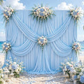 20x10 FT Wrinkle Free Baby Blue Backdrop Curtains for Wedding Parties, Soft Polyester Photo Backdrop Curtains