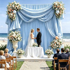20x10 FT Wrinkle Free Baby Blue Backdrop Curtains for Wedding Parties, Soft Polyester Photo Backdrop Curtains, alternate view