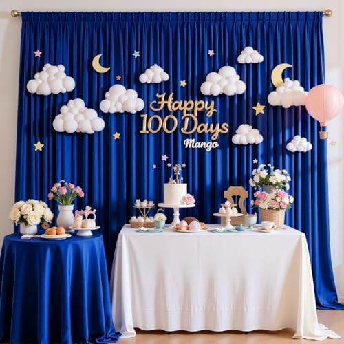 20x10 FT Wrinkle Free Royal Blue Backdrop Curtains for Wedding Parties, Soft Polyester Photo Backdrop Curtains, alternate