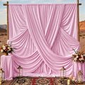 20x10ft Baby Pink Backdrop Curtains for Parties, 4 Panels 5x10ft Wrinkle-Free Polyester Background Curtains for