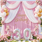 20x10ft Baby Pink Backdrop Curtains for Parties, 4 Panels 5x10ft Wrinkle-Free Polyester Background Curtains for, alternate