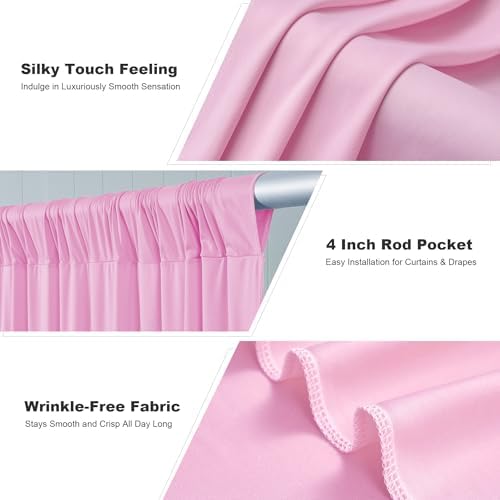 20x10ft Baby Pink Backdrop Curtains for Parties, 4 Panels 5x10ft Wrinkle-Free Polyester Background Curtains for, alternate