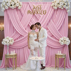 20x10ft Baby Pink Backdrop Curtains for Parties, 4 Panels 5x10ft Wrinkle-Free Polyester Background Curtains for, alternate