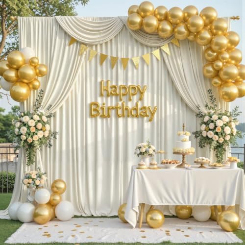 20x10ft Beige Backdrop Curtain for Parties Wrinkle Free Fabric Backdrop Curtain Wedding Photo Backdrop Drapes, alternate view