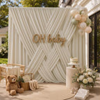 20x10FT Beige Backdrop Curtains, Polyester Back Drop for Parties in 20x10FT, alternate view 2