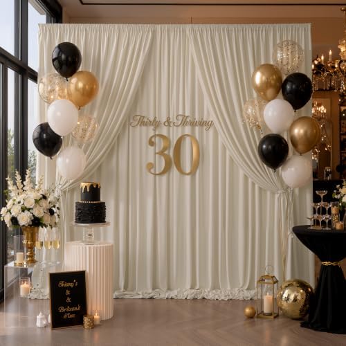 20x10FT Beige Backdrop Curtains, Polyester Back Drop for Parties in 20x10FT, alternate view 4