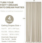 20x10FT Beige Backdrop Curtains, Polyester Back Drop for Parties in 20x10FT, alternate view 6