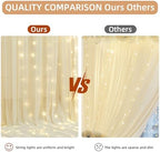 20x10FT Beige Wrinkle Free Backdrop Curtains with Lights String for Parties - Photo Curtain Backdrop with Lights, alternate