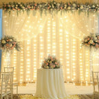 20x10FT Beige Wrinkle Free Backdrop Curtains with Lights String for Parties - Photo Curtain Backdrop with Lights, alternate