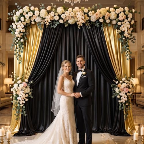 20x10FT Black Backdrop Curtain for Parties Sequin Backdrop Curtain in 20x10FT, alternate view 5