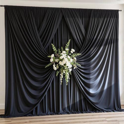 20x10ft Black Backdrop Curtain Wrinkle Free Photo Backdrop Drapes for Wedding Party Birthday Baby Shower