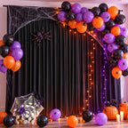 20x10ft Black Backdrop Curtain Wrinkle Free Photo Backdrop Drapes for Wedding Party Birthday Baby Shower, alternate view 7