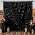 20x10ft Black Backdrop Curtains for Parties, 4 Panels 5x10ft Wrinkle-Free Polyester Background Curtains for