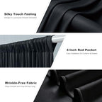 20x10ft Black Backdrop Curtains for Parties, 4 Panels 5x10ft Wrinkle-Free Polyester Background Curtains for, alternate view 5