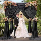 20x10ft Black Backdrop Curtains for Wedding Parties Wrinkle Free Black Curtains Photo Backdrop Drapes for, alternate view 2