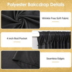 20x10ft Black Backdrop Curtains for Wedding Parties Wrinkle Free Black Curtains Photo Backdrop Drapes for, alternate view 5