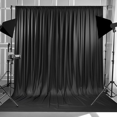 20x10ft Black Backdrop Curtains for Wedding Parties Wrinkle Free Black Curtains Photo Backdrop Drapes for, alternate view 6