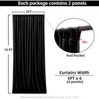 20x10FT Black Backdrop Curtains for Wedding Parties, Wrinkle Free Photo Backdrop Curtains for Wedding Birthday, alternate