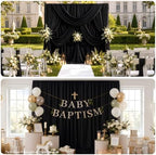 20x10FT Black Backdrop Curtains, Polyester Back Drop for Halloween in 20x10FT, alternate view 4