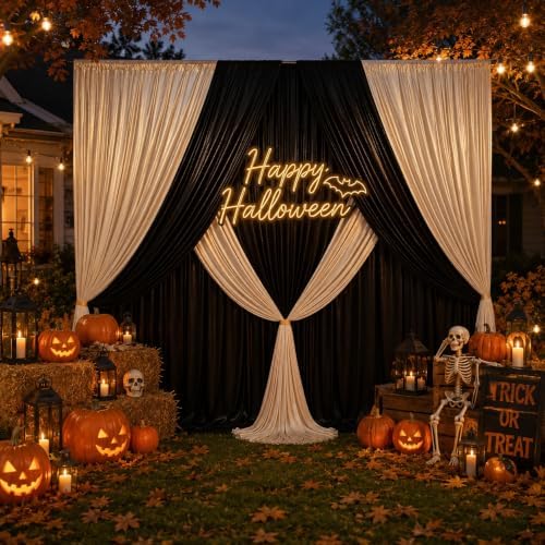 20x10ft Black Champagne Sequin Backdrop Curtains for Wedding Parties in 20x10ft