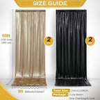 20x10ft Black Champagne Sequin Backdrop Curtains for Wedding Parties in 20x10ft, alternate view 4