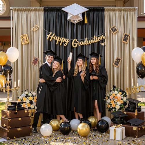 20x10ft Black Champagne Sequin Backdrop Curtains for Wedding Parties in 20x10ft, alternate view 6