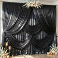 20x10ft Black Glitter Backdrop Curtain for Parties, Wrinkle Free Satin Photo Backdrop Drapes 4 Panels 5x10FT