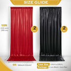 20x10FT Black Red Sequin Backdrop Curtains for Halloween Party in 20x10FT, alternate view 4