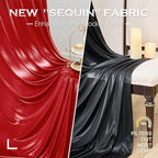 20x10FT Black Red Sequin Backdrop Curtains for Halloween Party in 20x10FT, alternate view 5
