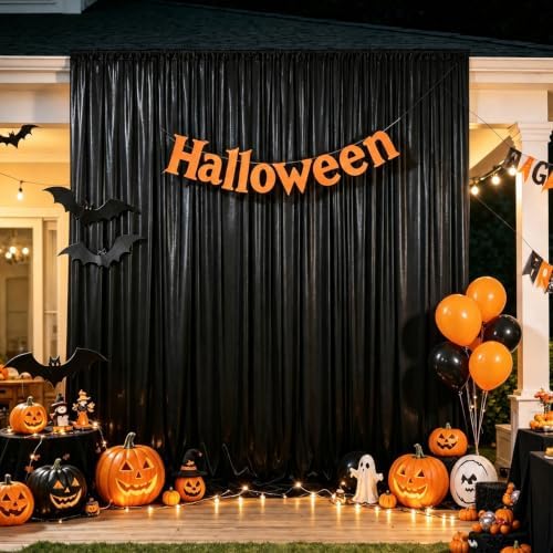 20x10ft Black Sequin Backdrop Curtains Wrinkle Free Drapes Halloween Photo in 20x10ft