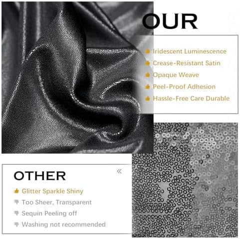 20x10ft Black Sequin Backdrop Curtains Wrinkle Free Drapes Halloween Photo in 20x10ft, alternate view 2