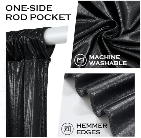 20x10ft Black Sequin Backdrop Curtains Wrinkle Free Drapes Halloween Photo in 20x10ft, alternate view 5