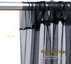 20x10ft Black Tulle Backdrop Curtain with Lights String for Parites, Sheer Backdrop Curtains for Wedding Baby, alternate view