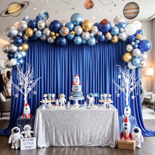 20x10FT Blue Backdrop Curtains for Wedding Parties, Ultra Drapey & Silky Drapes for Backdrop Skin-Friendly &, alternate view