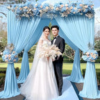 20x10ft Blue Backdrop Curtains for Wedding Parties Wrinkle Free Blue Curtain Photo Backdrop Drapes for, alternate view 2