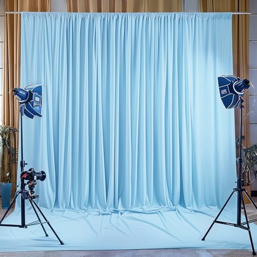 20x10ft Blue Backdrop Curtains for Wedding Parties Wrinkle Free Blue Curtain Photo Backdrop Drapes for, alternate view 4