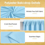 20x10ft Blue Backdrop Curtains for Wedding Parties Wrinkle Free Blue Curtain Photo Backdrop Drapes for, alternate view 5