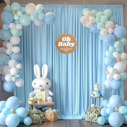 20x10ft Blue Backdrop Curtains for Wedding Parties Wrinkle Free Blue Curtain Photo Backdrop Drapes for, alternate view 6