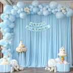 20x10ft Blue Backdrop Curtains for Wedding Parties Wrinkle Free Blue Curtain Photo Backdrop Drapes for, alternate view 7