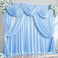 20x10ft Blue Glitter Backdrop Curtain for Parties, Wrinkle Free Satin Photo Backdrop Drapes 4 Panels 5x10FT