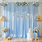 20x10ft Blue Glitter Backdrop Curtain for Parties, Wrinkle Free Satin Photo Backdrop Drapes 4 Panels 5x10FT, alternate view 7