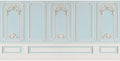 20x10ft Blue White Vintage Room Inside Backdrop European Frame Modern House French Castle Blue Wall Retro Style