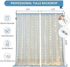 20x10FT Blue Wrinkle Free Backdrop Curtains with Lights String for Parties - Photo Curtain Backdrop with Lights, alternate