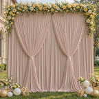 20x10ft Blush Nude Backdrop Curtain Panels for Parties - Wrinkle Free Polyester Photo Curtain Backdrop Wedding