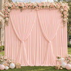 20x10ft Blush Pink Backdrop Curtain Panels for Parties - Wrinkle Free Polyester Photo Curtain Backdrop Wedding